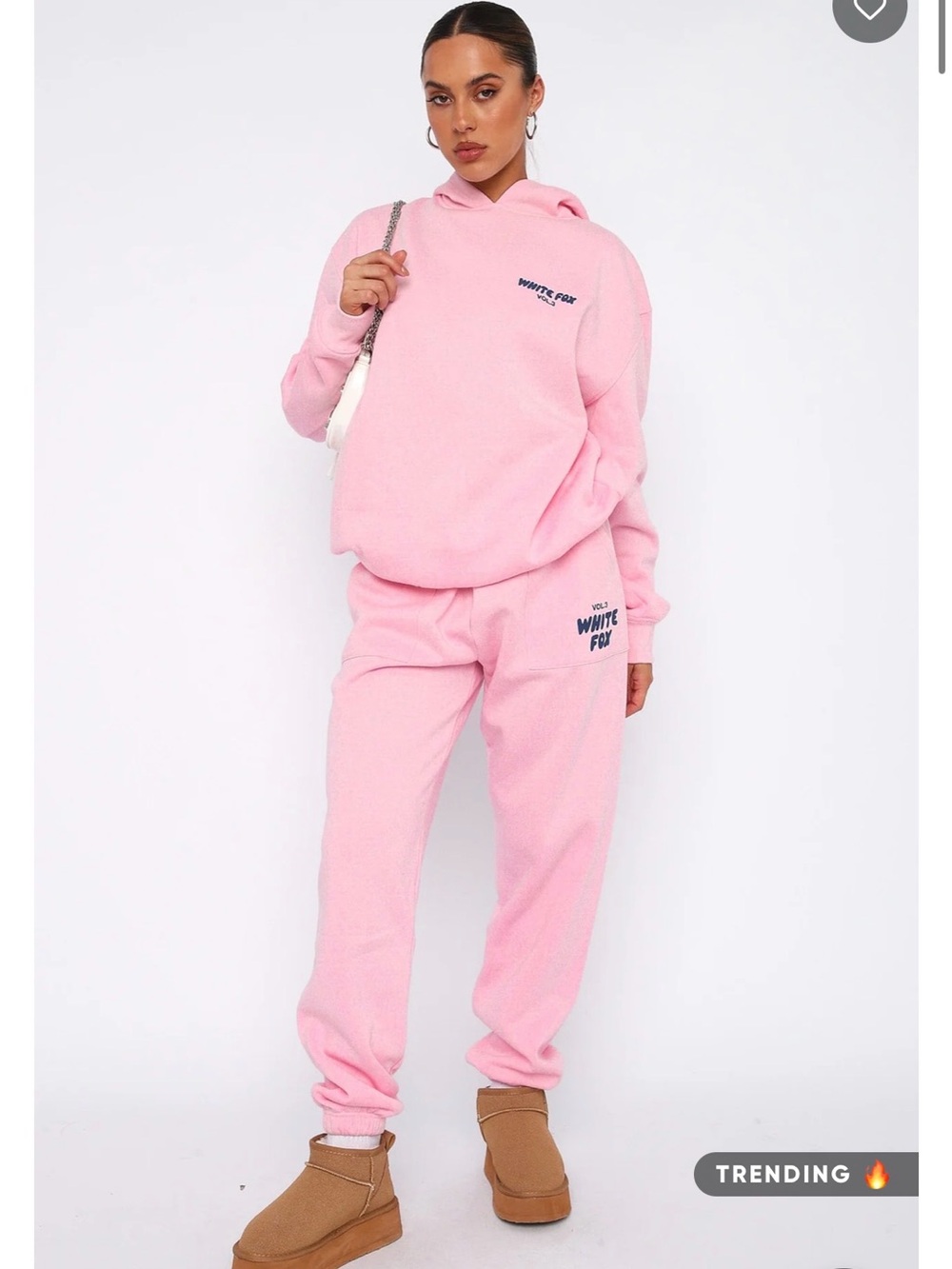 White Fox Boutique Pink Fleece Joggers